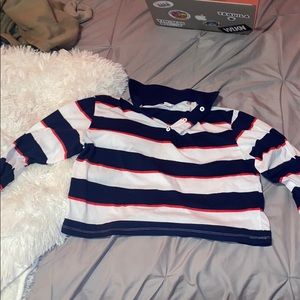 mid length striped long sleeve shirt